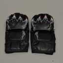 Flexzion MMA Gloves Fingerless Boxing Gloves for Men Women and Teen Youth, UFC Grappling Krav MAGA Kickboxing Gloves for Training Punching Bag Muay Thai Hitting Mitts Cutoff Martial Art Gloves (Black)