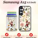 Shorogyt for Galaxy A15 5G Cute Kawaii Leather Phone Case - Compatible with Magsafe Wallet Magnetic Credit Card Holder Fashion Retro Flower Design Phone Cover for Women Girls, Fits 7 Cards