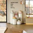 Cylinder Stands for Party, 5 PCS Cilindros Para Fiestas Redondos Blancos Cake Pedestal Stand With Acrylic Disc Foldable Cardboard Columns Cylinder Tables for Birthday, Wedding Party Decor