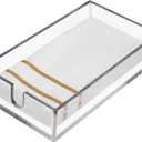 Acrylic Napkin Holder - Clear Modern Design, Acrylic Hand Towel Holder for Bathroom, Kitchen, Guest Towel Tray Perfect for Disposable Paper Hand Towels & Bathroom Accessories.
