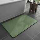 MontVoo -Bath Mat Rug-Rubber Backing Non Slip Quick Dry Absorbent Thin Bathroom Rugs Fit Under Door-Faux Suede Surface Bathroom Floor Mats-Shower Rug for in Front of Bathtub Shower Sage Green 16"x24"