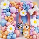 ALL-IN-1 Blue Balloon Arch Kit with BONUS Bone & Daisy Balloons for Birthday Decoration Girl - Pastel Balloons Garland for Blue Party Decorations & Party Supplies - Puppy Party Decorations (Blue, Purple, Pink, Orange)
