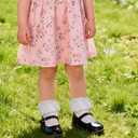 2 x Girls Ruffle Socks Toddler Frilly Lace Dress Socks with Soft Furry Ruffle Trim,1 Pack (3-5T, White)