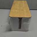 2 Pack Large Cable Management Box  Wooden Style Cord Organizer and Cover for TV Wires, Computer, Router, USB Hub and Under Desk Power Strip  Safe ABS Material and Baby-Pets Proof Lock (White)