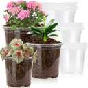 Clear Nursery Pots with Drainage, 5/6/7 Inch Nursery Plant Pots, Plastic Seedling Flower Pots for Indoor Plants, Transparent Planters for Indoor Plants, 15 Packs