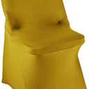 WELMATCH Gold Spandex Folding Chair Covers - 50 PCS Weddding Events Party Decoration Stretch Elastic Chair Covers Good (Gold, 50)