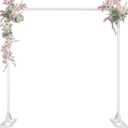 8.2FT Adjustable Backdrop Stand Kit - Square Wedding Arch & Balloon Arch for Photo Booth Background, Baby Shower, Birthday Party Decorations (Portable Frame) (White, 8.2X 8 FT)