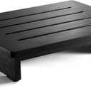 Holana 3.5" Wooden Step Stool for Adults (No Assemble Required)- 200 Lbs One Step Stools for High Bed Riser - Small Stepping Stool for Elderly, Seniors, Kid/Bathroom, Bed, Kitchen (Black)