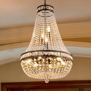 Wellmet Crystal Chandelier Light, 8 Lights French Empire Chandeliers Lighting Ceiling Fixture Hanging Pendant for Dining Living Room Foyer Kitchen Bedroom Entryway, 20''W (Bronze, 20) Wellmet Crystal Chandelier Light, 8 Lights French Empire Chandeliers Lighting Ceiling Fixture Hanging Pendant for Dining Living Room Foyer Kitchen Bedroom Entryway, 20''W (Bronze, 20)