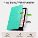 CoBak Case for 7" Ereader 2024 - New PU Leather Cover and Clear Soft Silicone Back Cover with Auto Sleep Wake Feature (Sage Glitter)