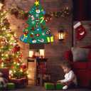 3.2Ft DIY Felt Christmas Tree Set for Kids Toddlers, 26 Hanging Ornaments Felt Christmas Tree Wall Craft Kits for Xmas Party Office Decoration, New Year Door Wall Decorations-A