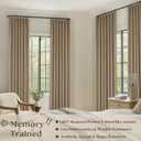 Light Brown Pinch Pleated 100% Blackout Linen Bedroom Curtains 96 Inch Length Double Layer Pleat Curtains Ring Hooks Back Tab Black Out Room Darkening Drapes 96 Inches Long Living Room Copper Coffee