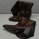 iiimmu Cowgirl Boots Women Knee High Vintage Cowboy Boots with Floral Embroidered Classic Pull On Design Western Footwear (12, Dark Brown-pu)
