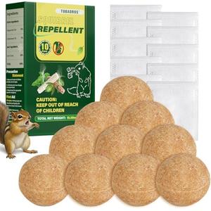 10 Pack Squirrel Repellent, Peppermint Oil to Repel Squirrel, Squirrel Repellent for Cars, Plants Garden, Outdoor Use, Keep Squirrels Away from Gardens, Flower Beds and Farm