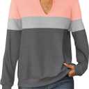 GKBK Womens Sweatshirts Long Sleeve V Neck Tops Fall Winter Basic Casual Lightweight Pullover Shirt (S)