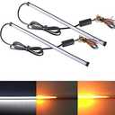 2PCS 30CM Universal LED Car Strip Turn Signal Brake Light 5 mode Switchback Flowing Knight Car DRL LED Strip