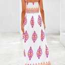 PRETTYGARDEN Summer Dress for Women 2026 Floral Sundress Spaghetti Strap Flowy Beach Vacation Boho Maxi Dresses (White, L)