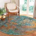 Lahome Modern Abstract 6ft Round Rug - Colorful Living Room Rug Soft 6x6 Circle Rugs for Dining Room Bedroom Non Slip, Contemporary Indoor Floor Carpet for Nursery Coffee Table Home Office Decor (Rosy)