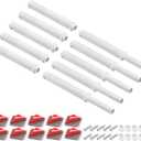 uxcell 10 Pcs Magnetic Push Latches for Cabinet Door, 4.21x0.4 Inch Push to Open Door Latch Cabinet Hardware, Hidden Door Release Drawer Pull on Closet Touch, Plastic White 107x10mm