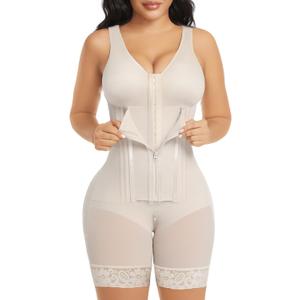YIANNA Overbust Fajas Colombianas Shapewear for Women Tummy Control Body Shaper Girdles Post Surgery Compression Garment (Beige, XXL)