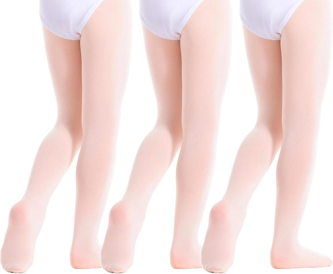 Toddler Girls Tights Dance Ballet Footed Leggings Ultra Soft Stockings for Kids Students (Pink, S)