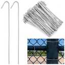 MorningRo 200 Pcs 8-1/4" Chain Link Fence Wire Ties 9 Gauge Heavy Duty Aluminum Ties Hook for Chain Link Fence, Posts, Rails, Dog Kennel Repair