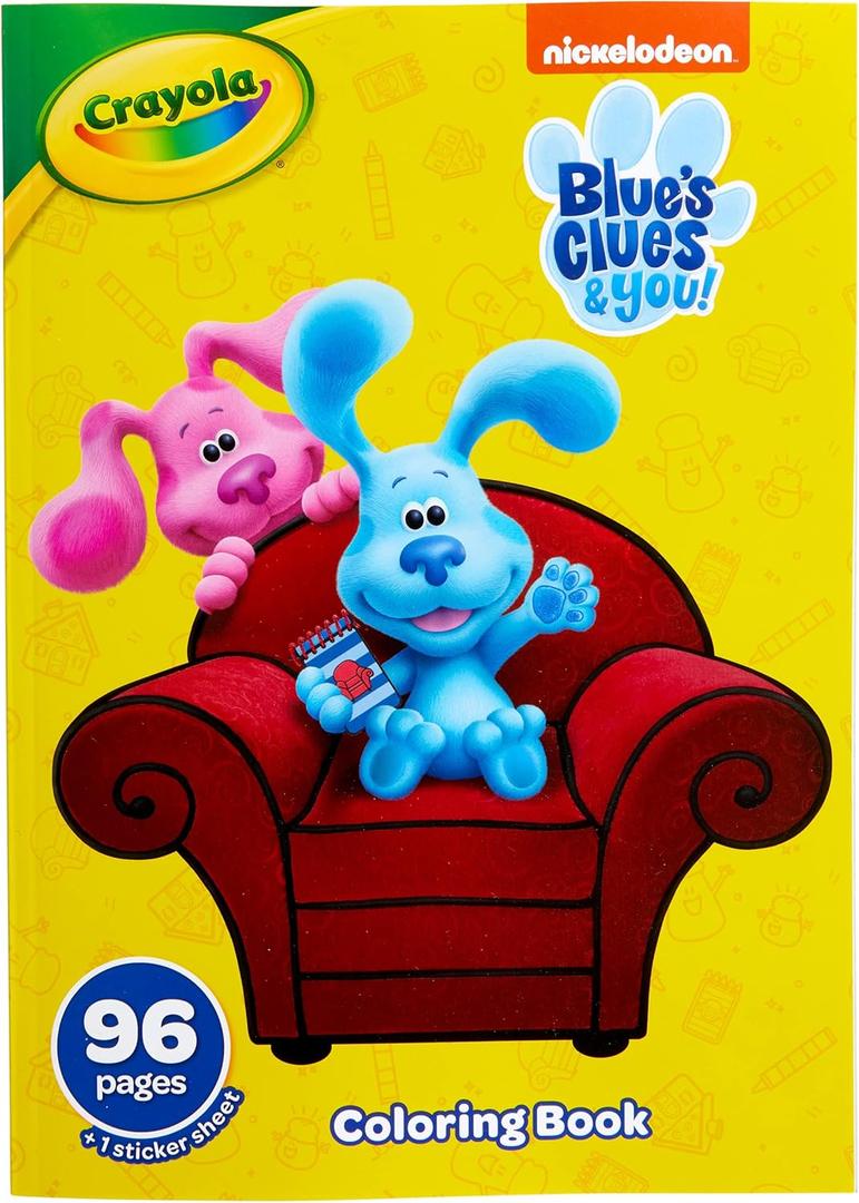 Crayola Blues Clues Coloring Book with Stickers, Gift for Kids, 96 Pages, Ages 3, 4, 5, 6 (2 Piece Set)