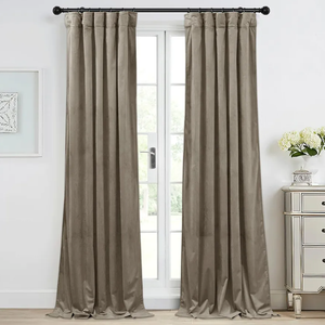 StangH 100% Blackout Velvet Curtains for Bedroom Camel Beige Double Layers Heavy Thick Window Drapes for Living Room Thermal Insulated Noise Reducing Curtains, W52xL84, 2 Panels