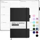 Undated Weekly Planner for 2026, Forvencer Simplified Weekly & Monthly Calendar Planner, Cute Daily Organizer Notebook, Agenda Journal to Track Goals & Tasks, Start Anytime, A5 Size, Black