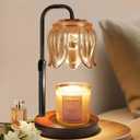 Nacial Candle Warmer Lamp with Timer Dimmer, Valentines Day Gifts for Her Women Wife Mom Girlfriend Birthday Gifts House Warming Home Decor, Candle Warming Lamp Adjustable Height, Embossed Walnut Base