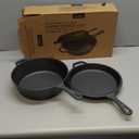 2-in-1 Pre-Seasoned Cast Iron Dutch Oven Pot with Skillet Lid Set, 10" Skillet 3QT Pot for Cooking, Baking, Frying and Camping