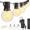 shineshine Outdoor String Lights with Remote/Dimmer, 50+3 LED Bulbs Connectable Dimmable Outdoor Lights, Support Timer Waterproof Shatterproof for Patio Backyard Balcony Yard Porch Deck (100 FT)