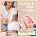 Travel Makeup Brush Set, Portable Makeup Kit with Pad Easy Clean Vegan Brush Set, ON THE GO Cosmetic Brushes Tools 4 Pcs for Women