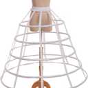 GRACEART Victorian Dress Pannier Hoop Skirt Bustle Cage Skirt (White, S)