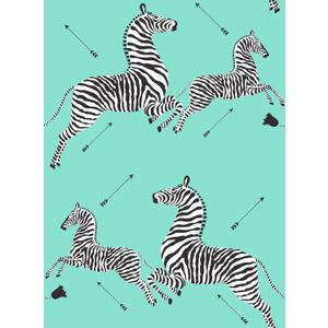 Scalamandre Aqua Zebra Safari Peel & Stick Wallpaper