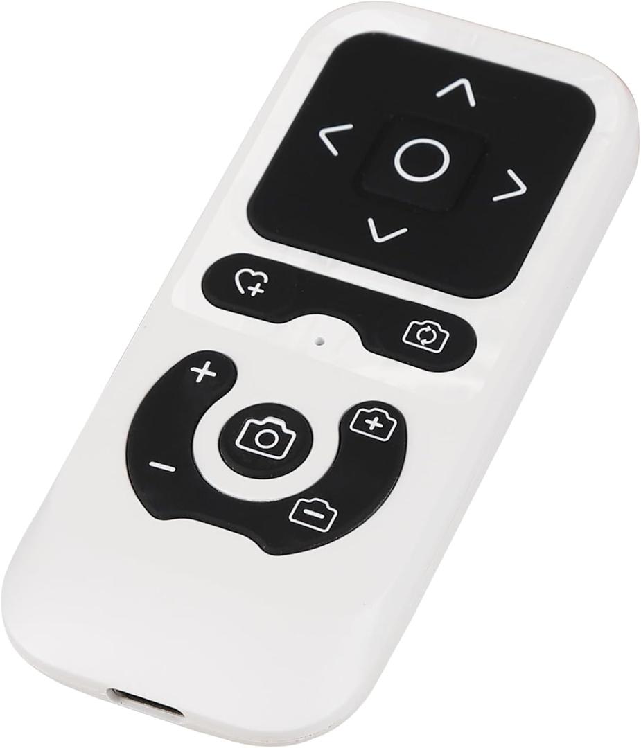 Wireless Camera Remote Control for iPhone, Control Phone Camera Shutter and Zoom, Control Scrolling Remote for Tiktok Videos, Page Turner for Kindle App, for iOS, Android, iPad (White)