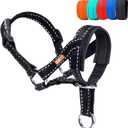 Dog Head Collar with Reflective Fabric, Adjustable Dog Head Harness to Prevent Pulling for Small Medium and Large Dogs(S, Black)