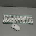 RaceGT Wireless Typewriter Keyboard and Mouse - Wireless Keyboard with Silent Mouse, Cute Retro Keyboard Mouse Combo, 2.4G Cordless USB Computer Keyboard Mouse Set for Windows Laptop/Desktop/PC (Cyan)