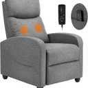 Sweetcrispy Massage Recliner Chair for Adults, Adjustable Home Theater Seating with Lumbar Support, Small Recliners for Small Spaces, Dark Grey (25.2"D x 29.2"W x 38.7"H, Mica Gray)