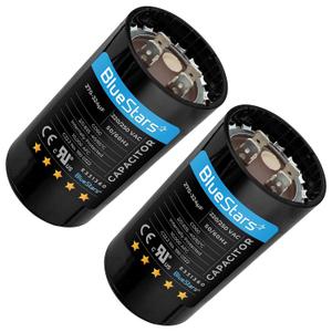 2 x [Updated Version] 270-324 uF MFD 250 VAC Round Motor Start Capacitor 50/60 Hz CD60 AC Electric Replacement Part by BlueStars - Pack of 2