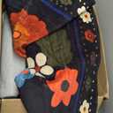 Floral Nursery 8x10 Area Rugs Washable Print Boho Cute Carpet Non Slip Flower Low Pile for Living Room Kids Girls Playroom Bedroom Kitchen Office Farmhouse-Black