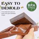 2 x 1 Inch Chocolate Bar Mold Deep Dubai Stuffed Chocolate Molds Silicone Large Break Apart Candy Molds (2 Pcs) (Mix)