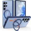 for Samsung Galaxy S24 Ultra Case with 360° Magnetic Stand Blue