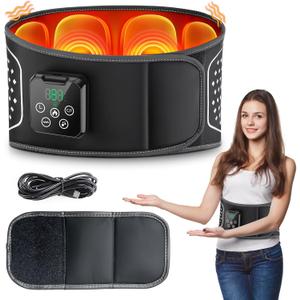 Lower Back Massager with Heat,Heating Pad for Back with Auto-Inflatable Massager,Cordless Back Massager with 3 Vibration and 4 Heat,Portable Heated Pads for Lower Back Relief,Gift for Women Men Family