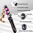 1 inch Ceramic Rotary Curler for All Types of Hair, Automatic Curler, User-Friendly for Smoothing Curl Control, Dual Voltage, Automatic Shutdown, Black