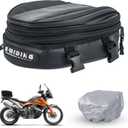 Motorcycle Tail Bag 15L  Waterproof PU Leather Seat Bag and Sport Backpack, Multifunctional Luggage for Motorbike Touring, Saddle Bag with Straps for Rear Seat