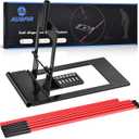 Golf Alignment Sticks Holder, Angle Adjustable Golf Training Aid, Weighted Golf Swing Trainer with Metal Sticks Practice Teaching Aid for Aiming, Putting, Swing