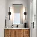 KAISITE Modern Black Bathroom Light - 24 inch Dimmable 5CCT LED Bar Vanity Light Over Mirror