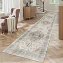 Madane Runner Rugs for Hallway 2x10 Long Washable Non-Slip Hallway Runner Rug Low-Pile Stair Kitchen Runner Soft Throw Carpet for Entrance Living Dining Laundry Room (Light Taupe Brown, 2 x 10)