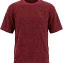 Men's Sequin Print T-Shirt Round Neck, Short Sleeves Soft Stretch Fabric Casual Relaxed Fit Printed Top, Large
